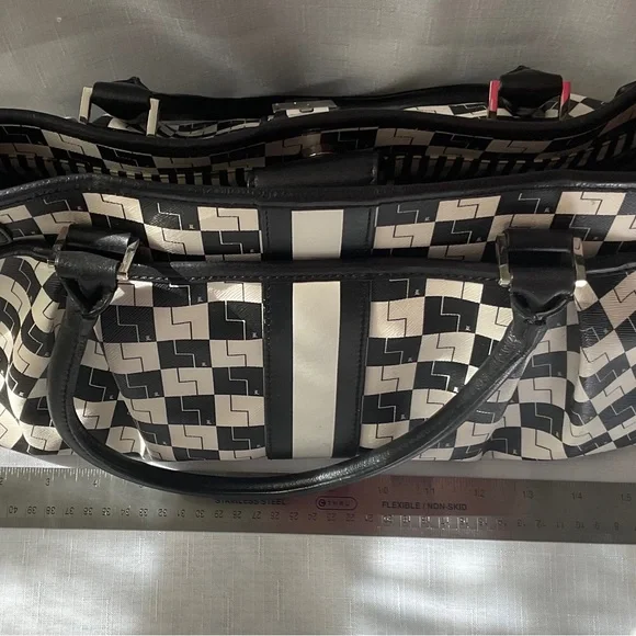 L.A.M.B. Black and White Checkered Satchel - Picture 13 of 16